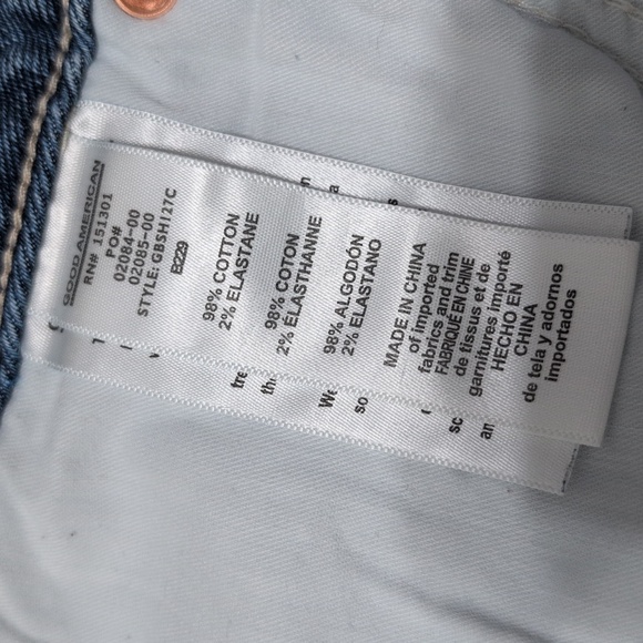 Good American Cutoff Jean Shorts Denim Lighter Wash High Waist Size 10/30 - Picture 6 of 12